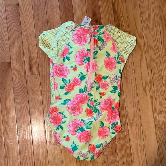 Art Class Yellow Floral Kids Swim One Piece - Picture 3 of 6